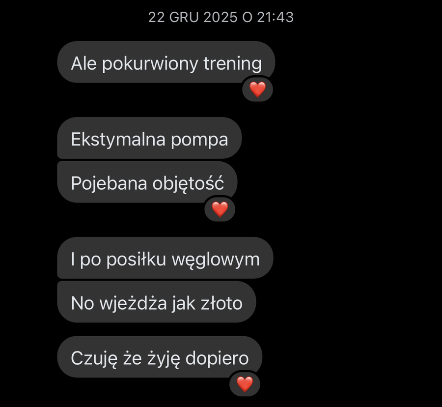 Wiadomość od klienta o współpracy z trenerem personalnym online Damianem Konarskim